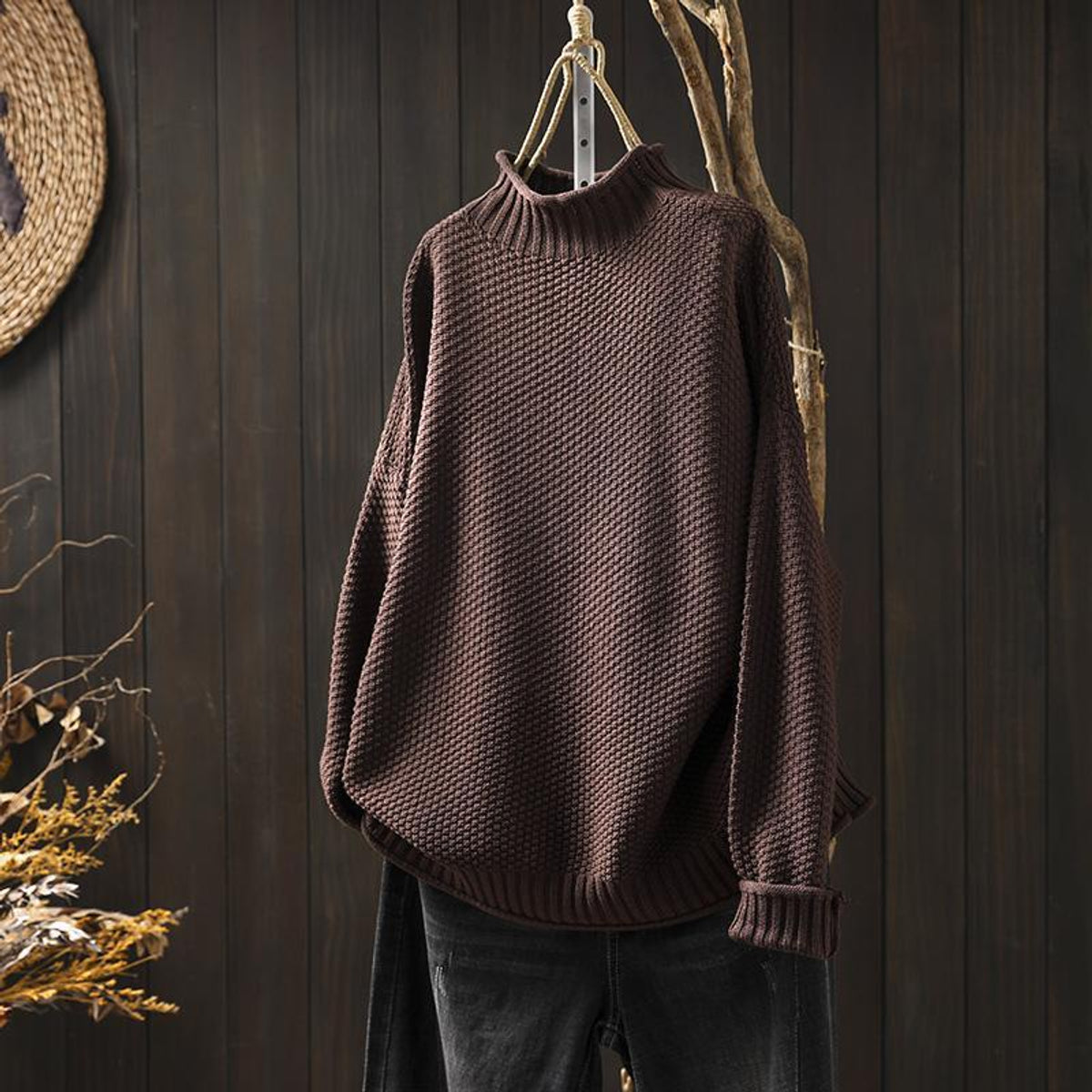 Women's Black Turtleneck Sweater Fine Knit Elegant Warm Comfort 6