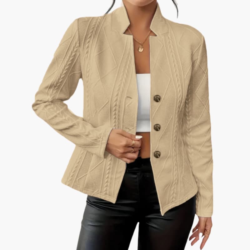 Women’s Blazer Lapel Collar Single-Button Closure Office Wear 2