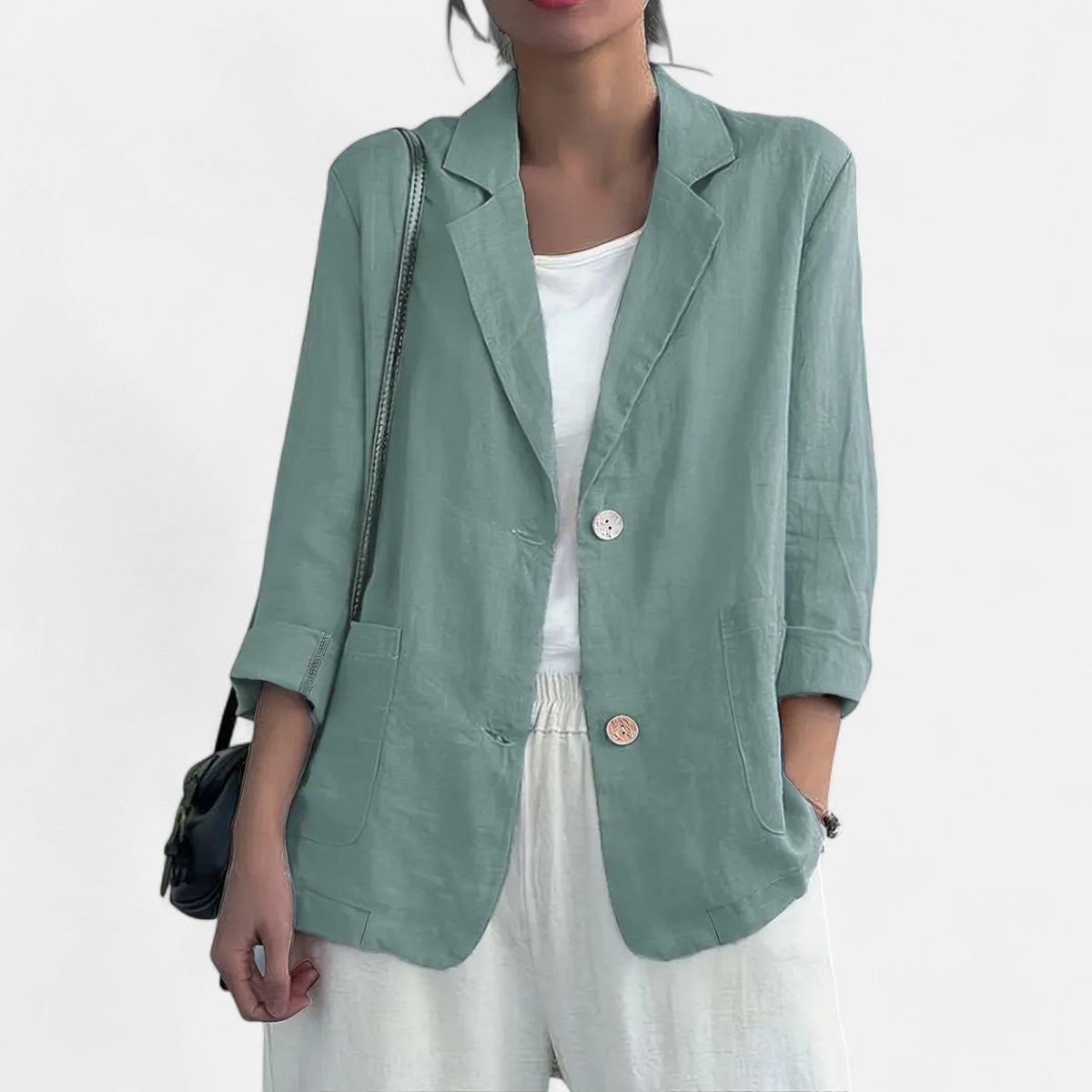 Women’s Casual Two-Button Commuter Jacket Elegant Versatile Style 11