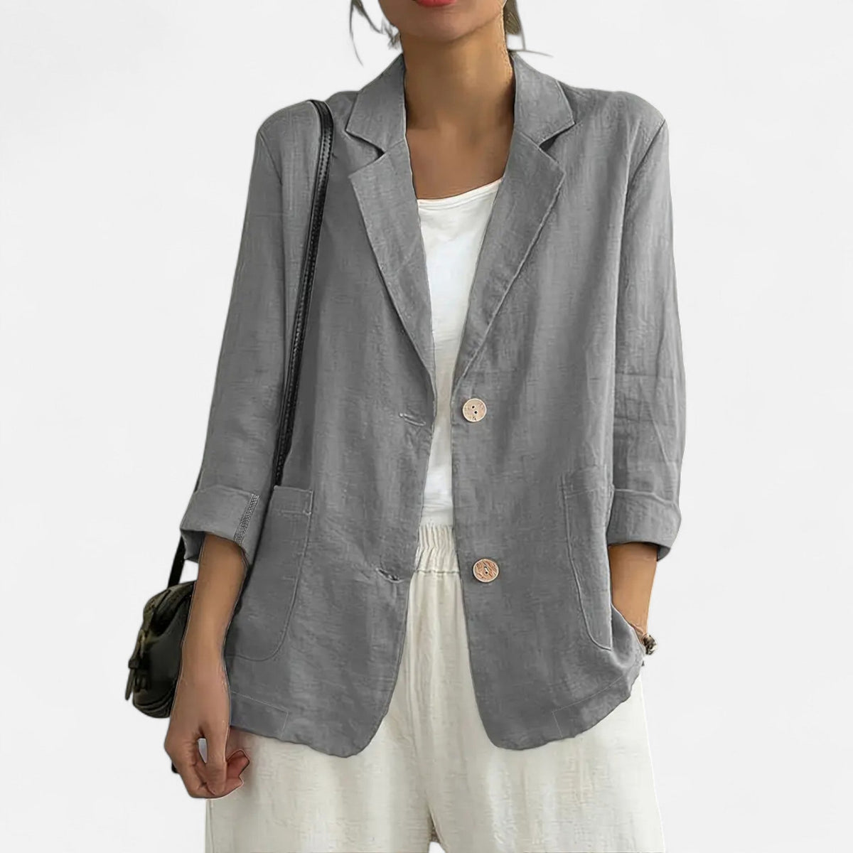 Women’s Casual Two-Button Commuter Jacket Elegant Versatile Style 13