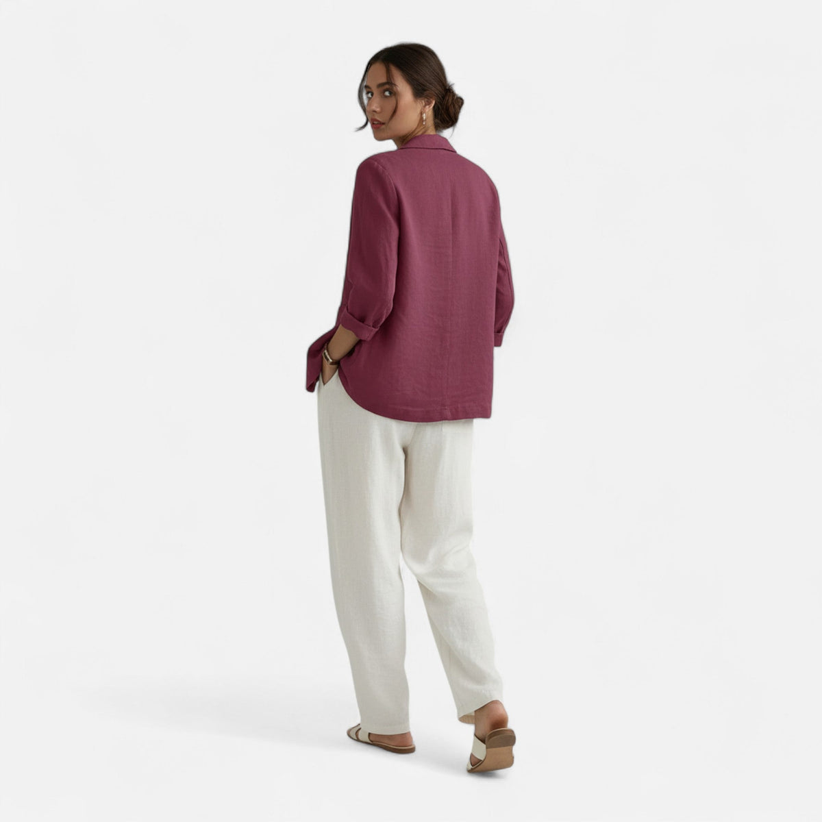 Women’s Casual Two-Button Commuter Jacket Elegant Versatile Style 2