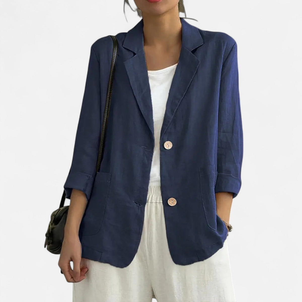 Women’s Casual Two-Button Commuter Jacket Elegant Versatile Style 3