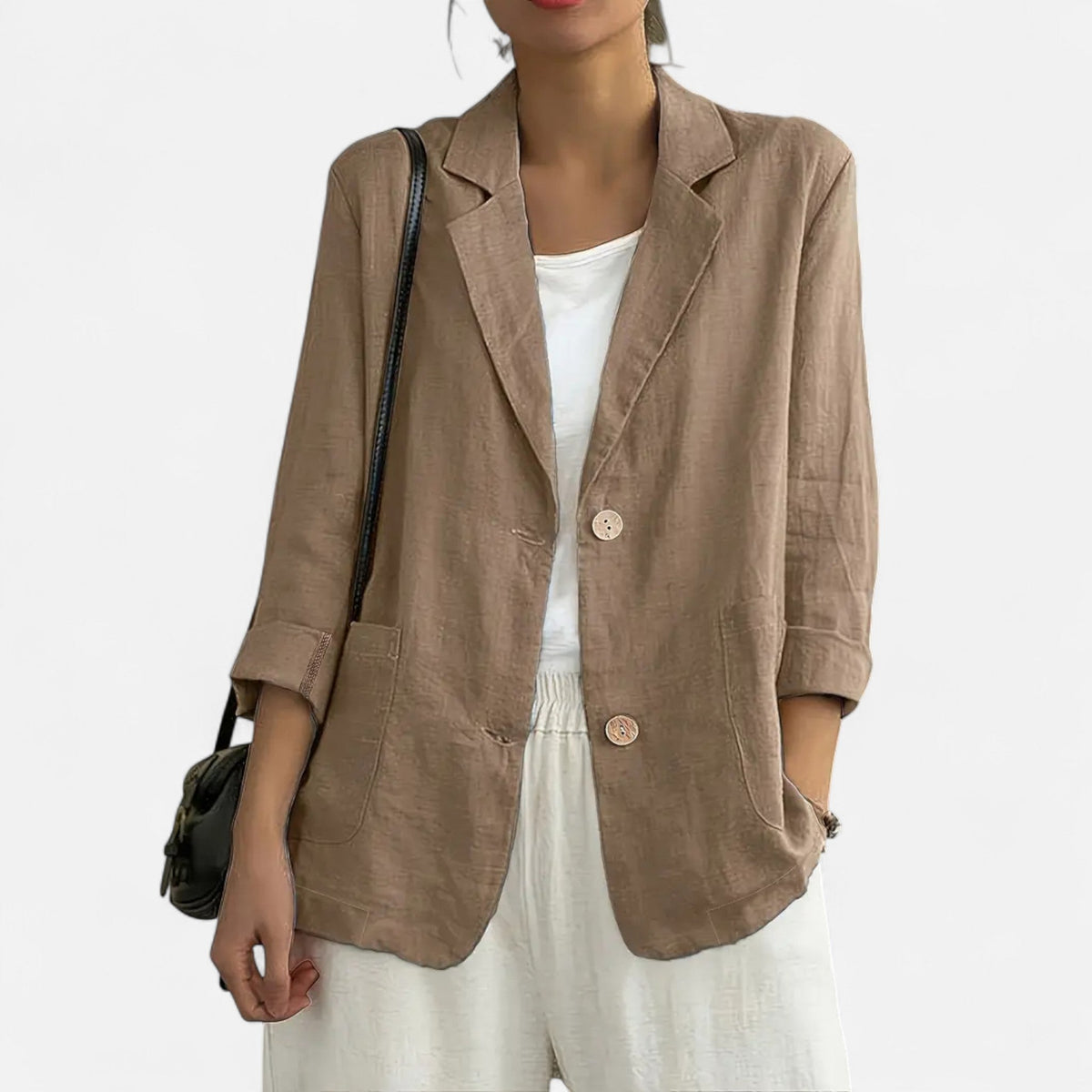 Women’s Casual Two-Button Commuter Jacket Elegant Versatile Style 4