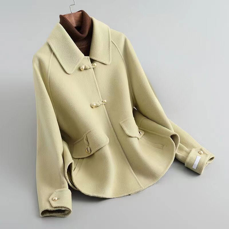 Women's Coat Pearl Knit Cotton-Poly Blend with Distinctive Collar 1