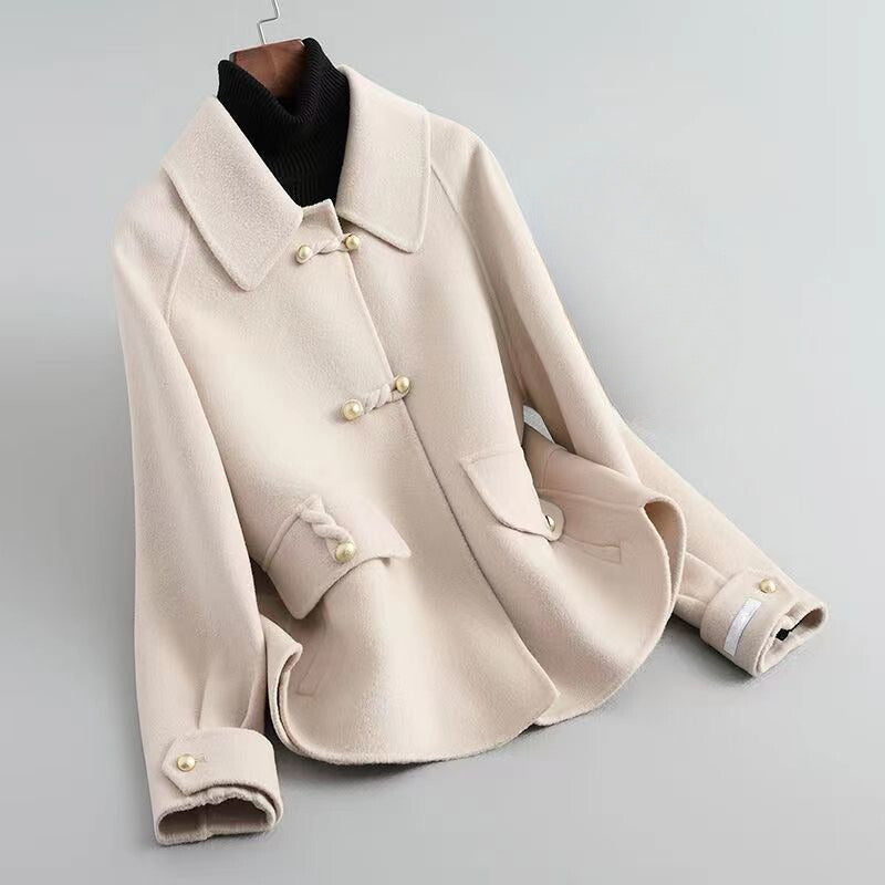 Women's Coat Pearl Knit Cotton-Poly Blend with Distinctive Collar 3