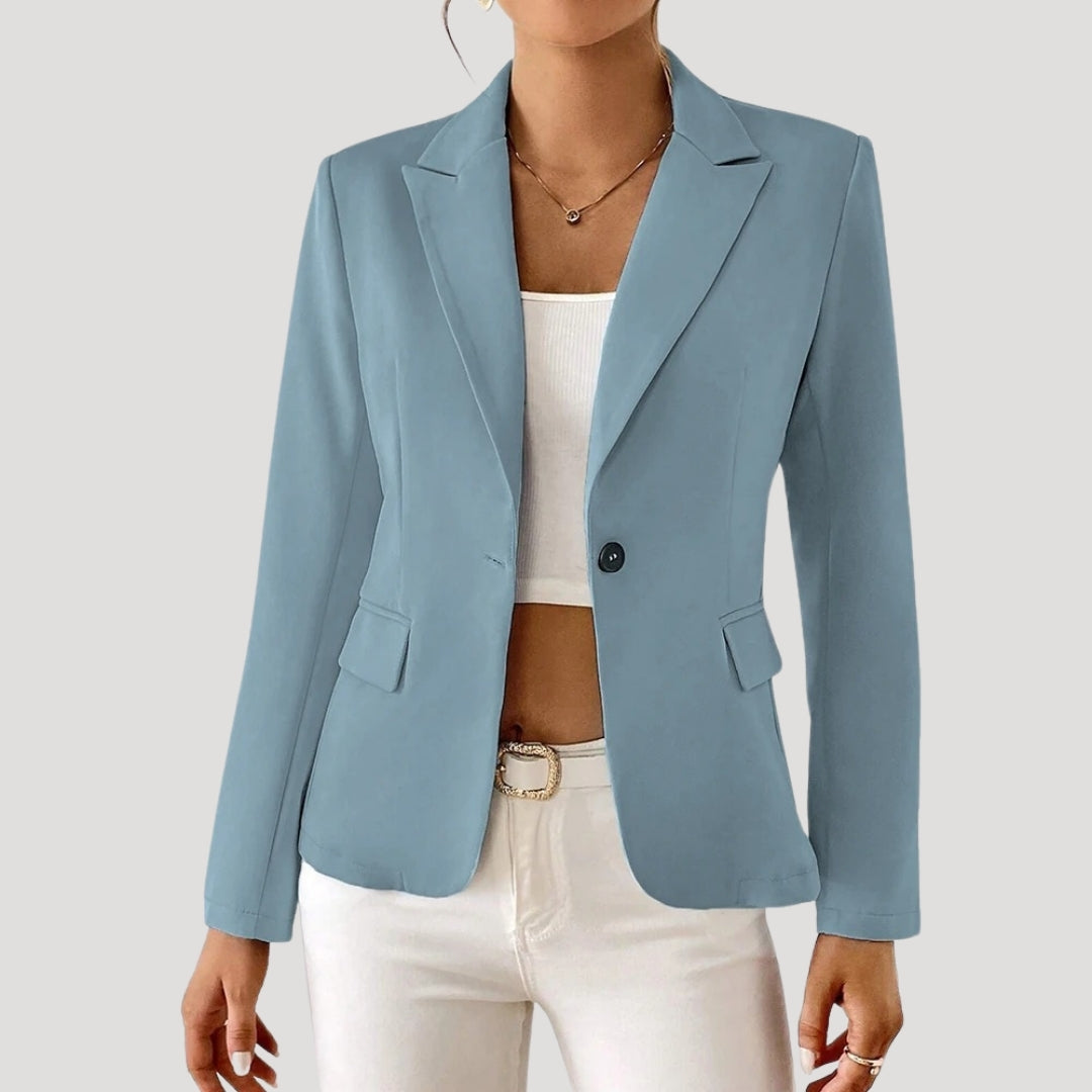 Women's Fitted Black Blazer Tailored Smart Casual Office Jacket 0