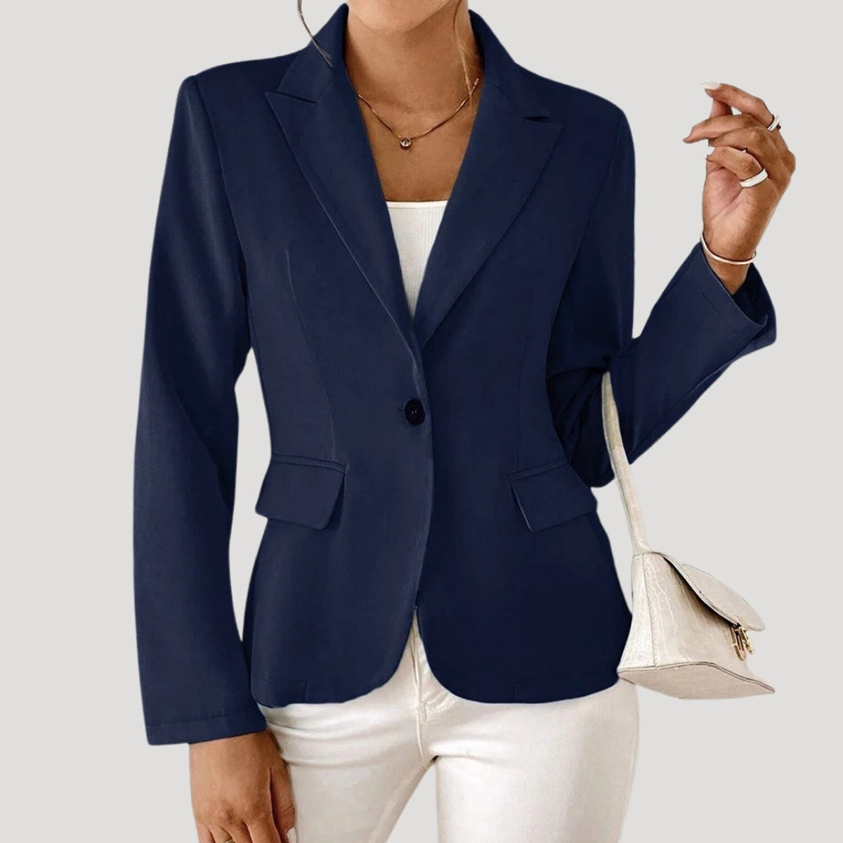 Women's Fitted Black Blazer Tailored Smart Casual Office Jacket 2