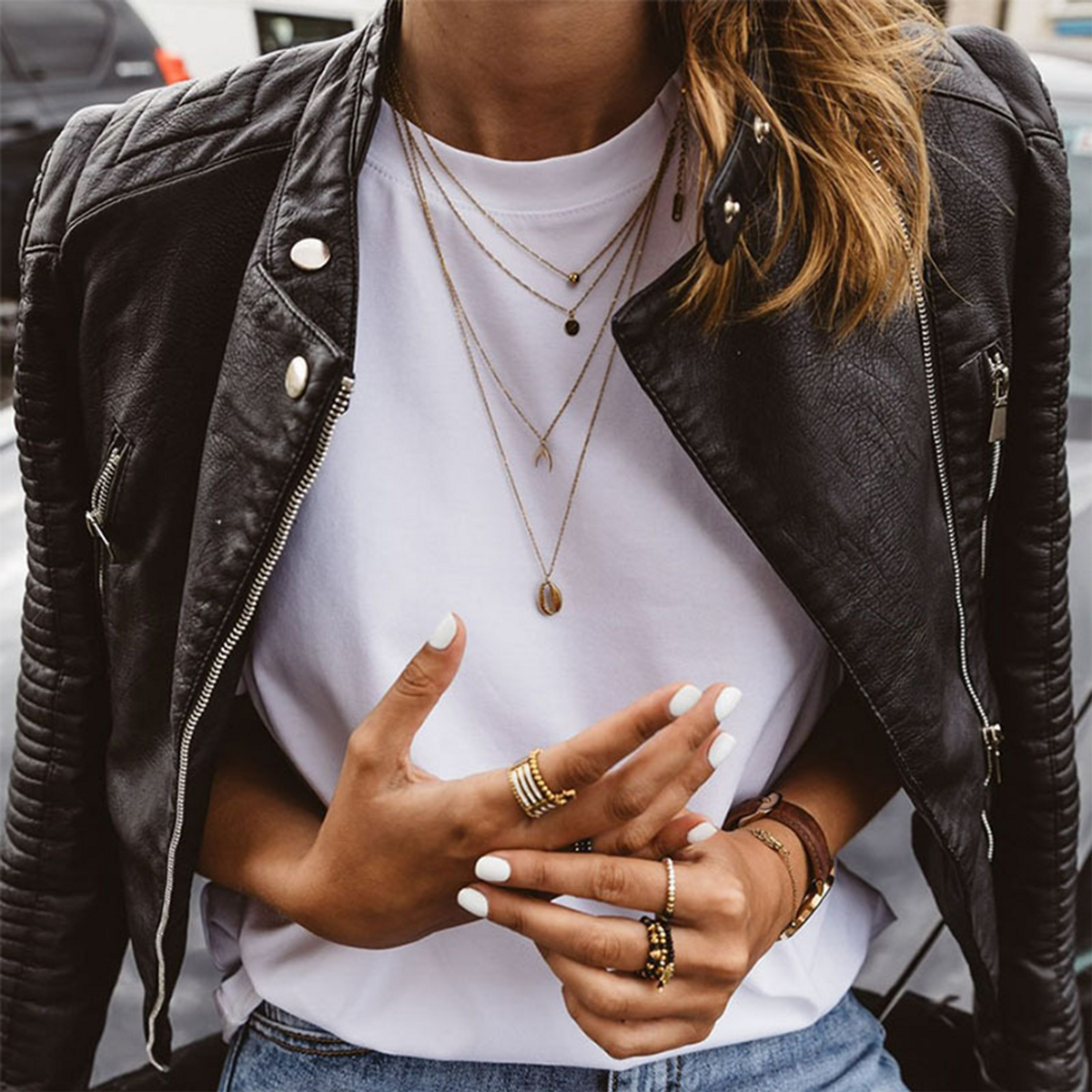 Women's Leather Jacket Biker Style Tailored Fit with Zip Details 1