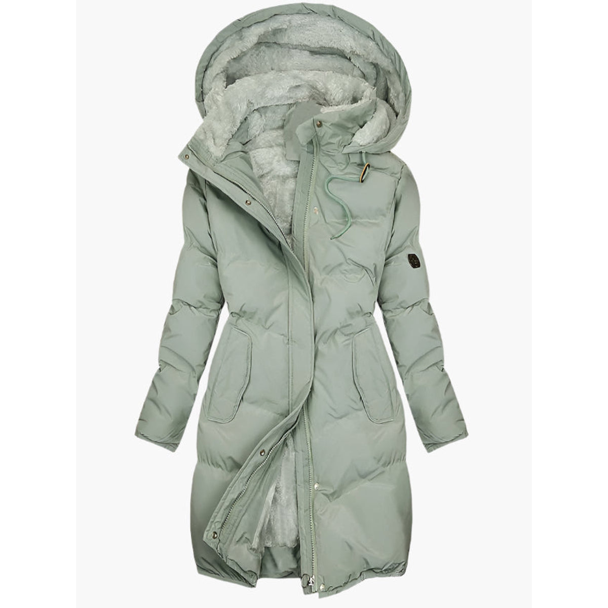 Women's Long Quilted Hooded Coat Stylish Winter Warmth 0