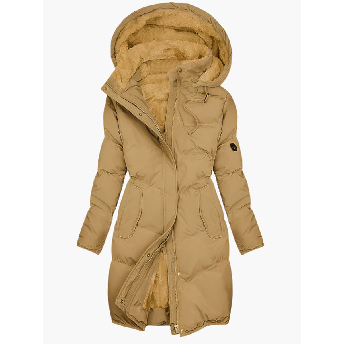 Women's Long Quilted Hooded Coat Stylish Winter Warmth 2