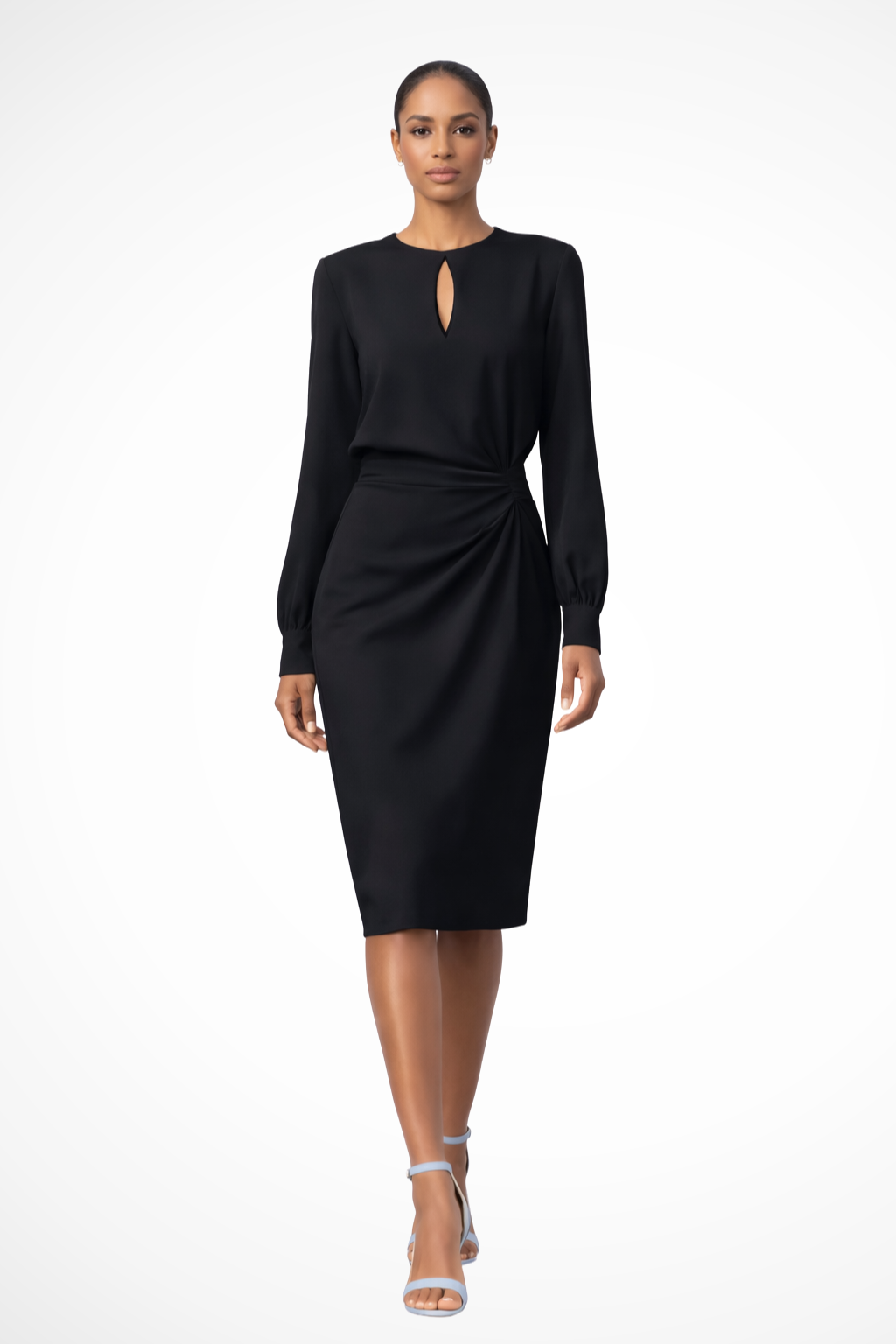Women's Long Sleeve Formal Midi Dress Elegant Chic for Events 0
