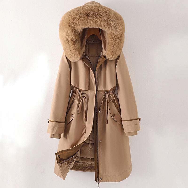 Women's Luxurious Faux Fur Coat with Hood Elegant Winter Design 0