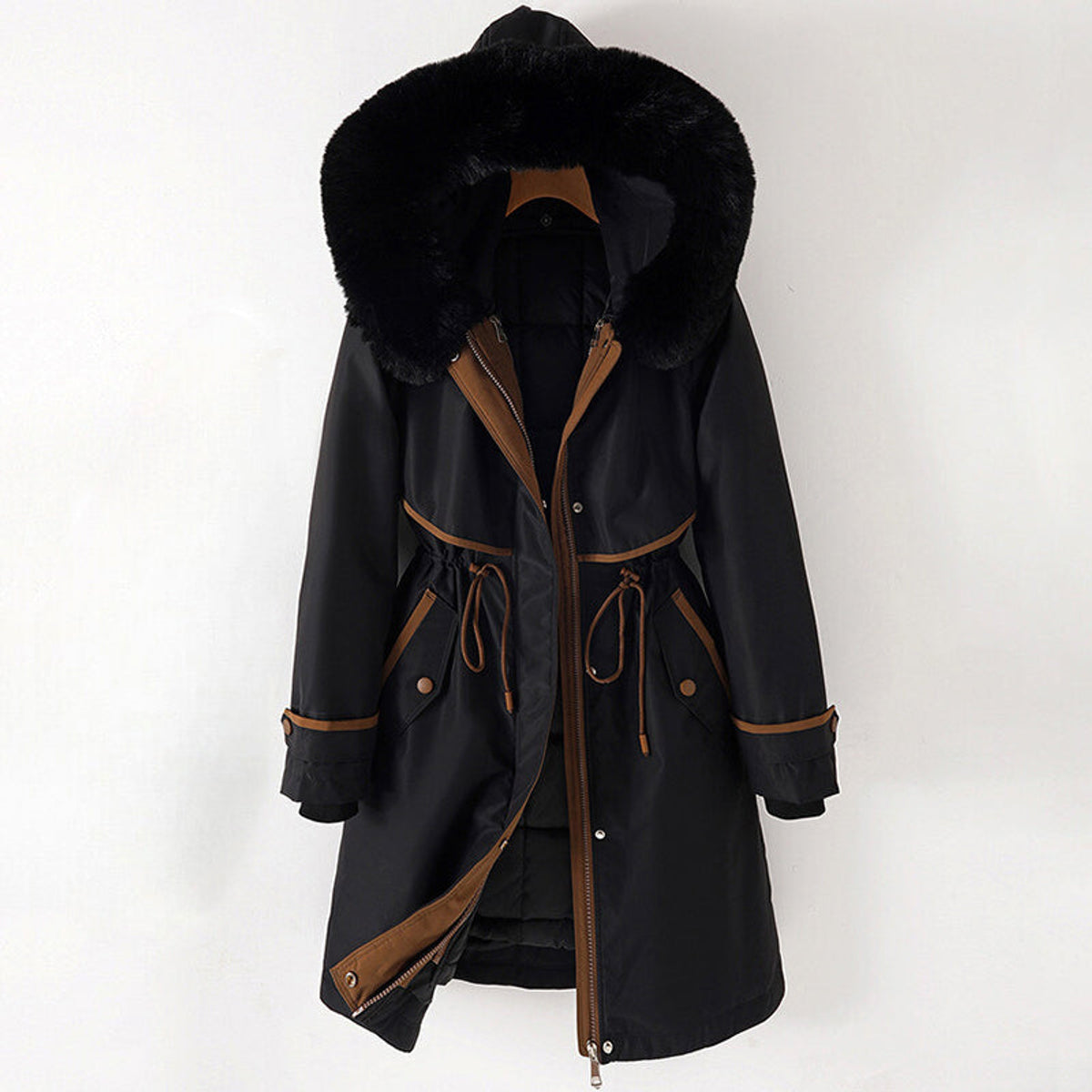 Women's Luxurious Faux Fur Coat with Hood Elegant Winter Design 2