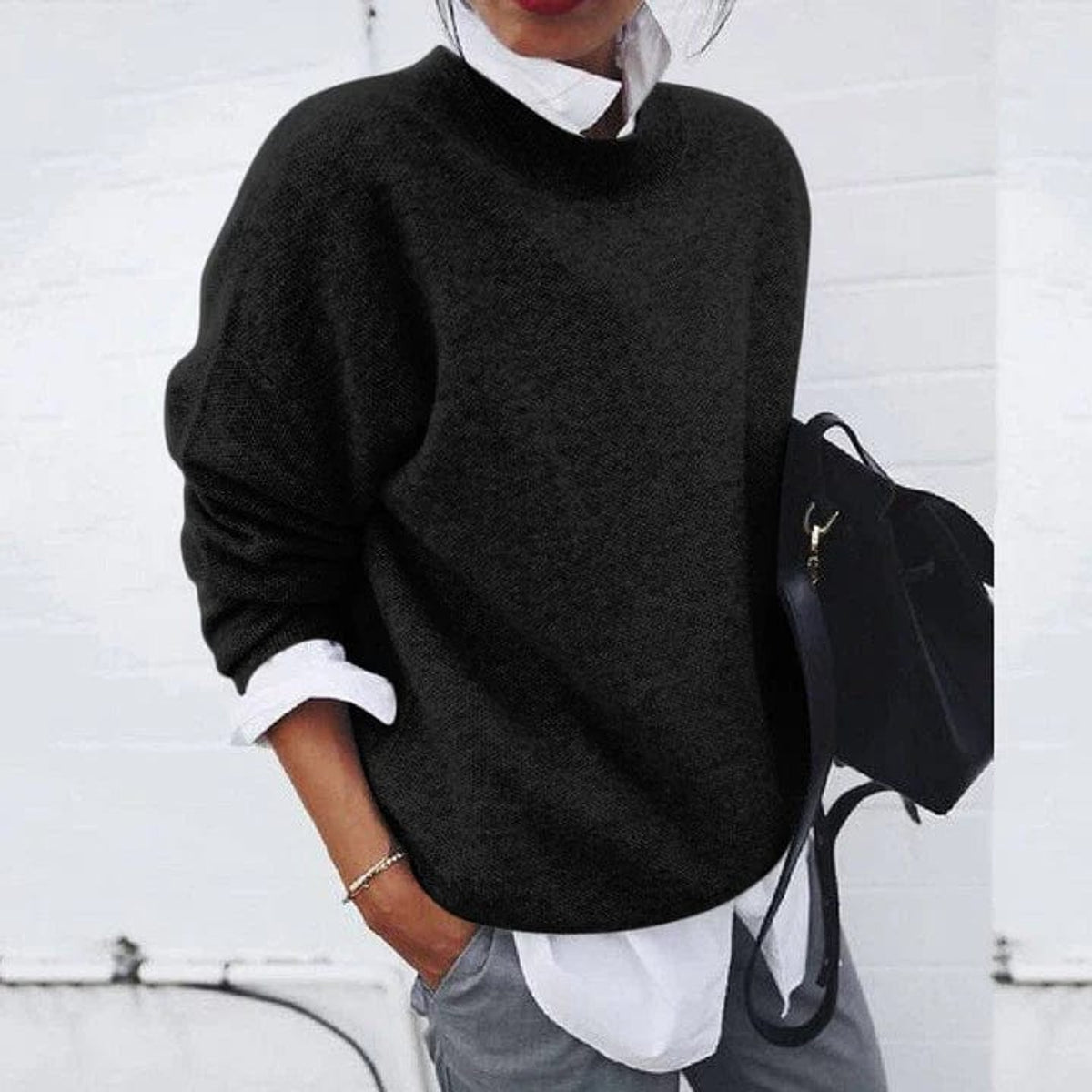 Women's Oversized Sweater Soft Casual Chic Pullover for Fall 3