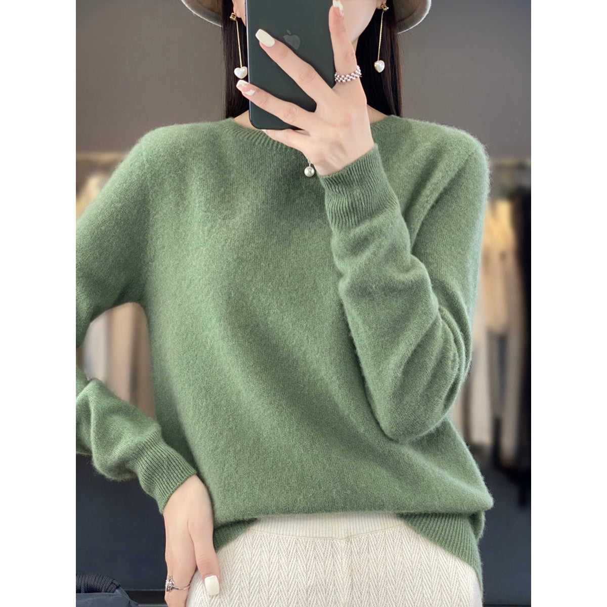 Women's Oversized Sweater Trendy Comfortable Casual Style Cotton 0