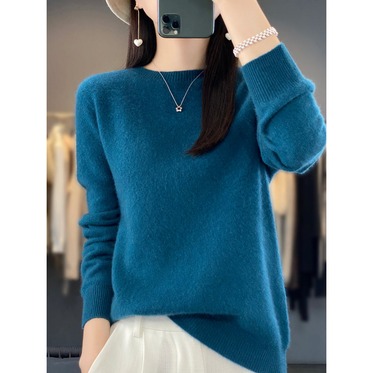 Women's Oversized Sweater Trendy Comfortable Casual Style Cotton 1