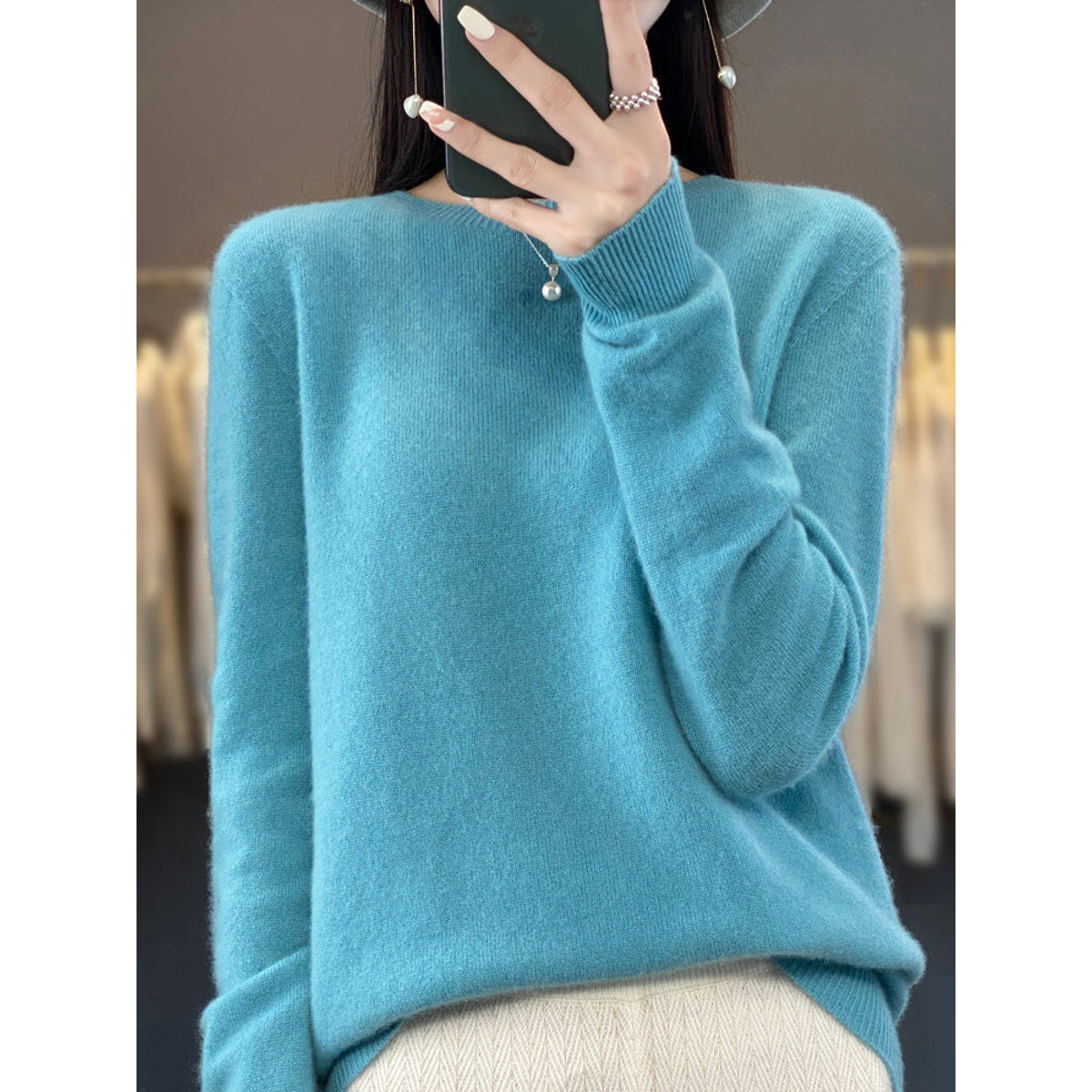 Women's Oversized Sweater Trendy Comfortable Casual Style Cotton 4