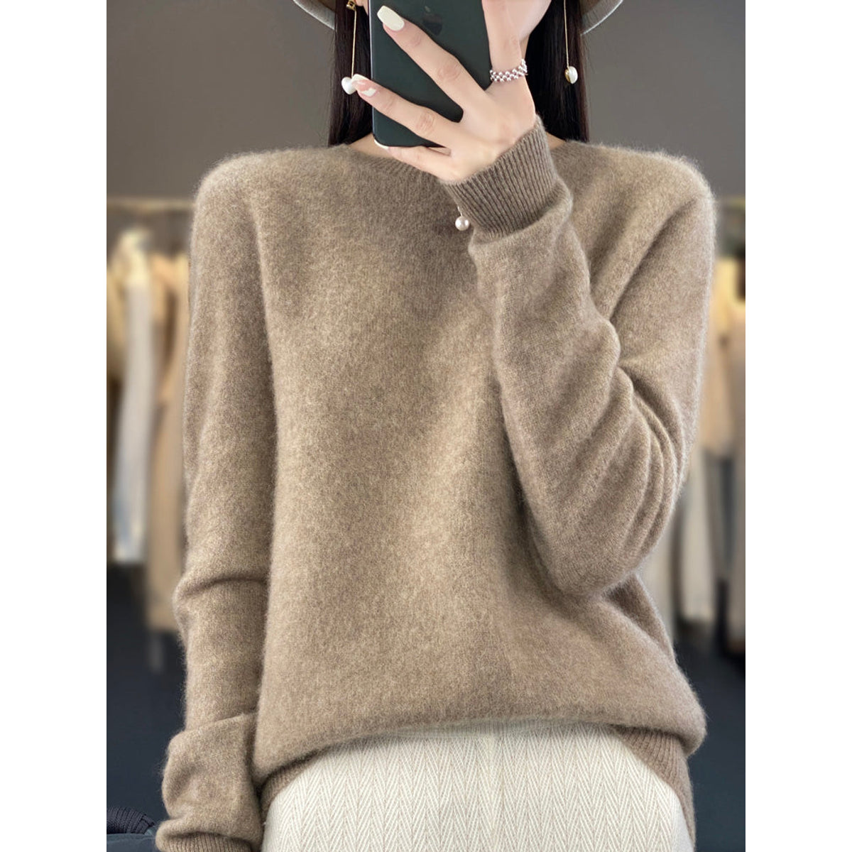 Women's Oversized Sweater Trendy Comfortable Casual Style Cotton 5