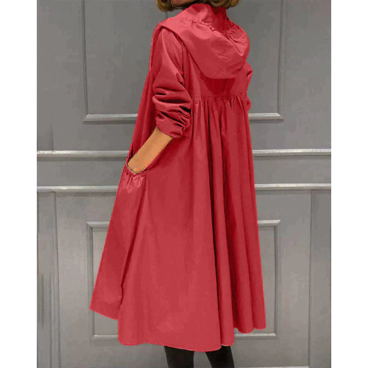 Women's Raincoat Long Waterproof Jacket with Hood Stylish Weatherproof Design 5