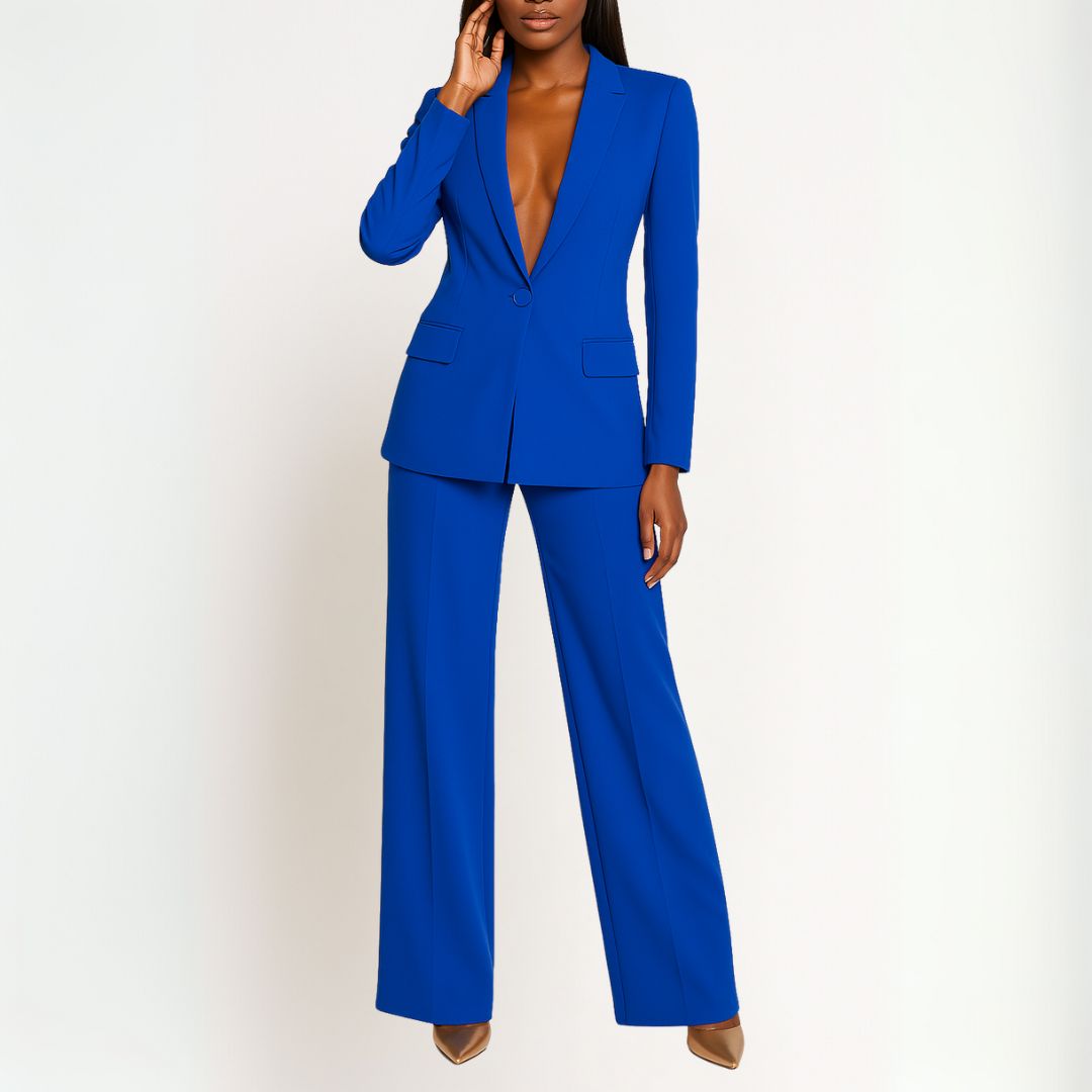 Women's Suit Set Tailored Long Blazer and Trousers Chic Formal Pant Suits for Women 0