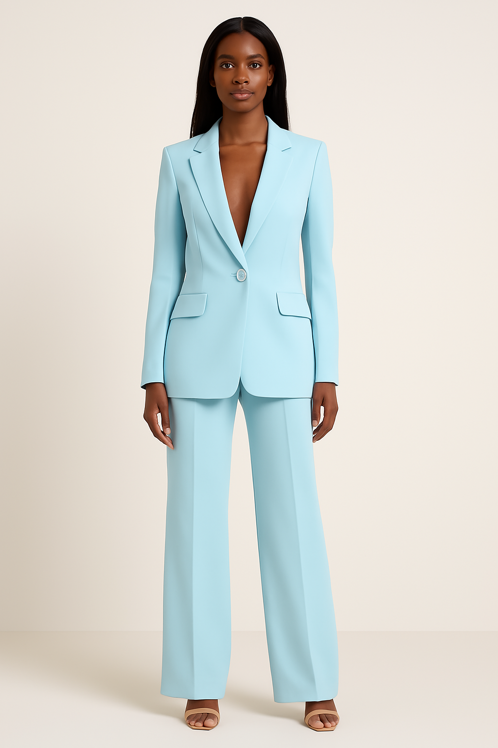 Women's Suit Set Tailored Long Blazer and Trousers for Formal Elegance 1