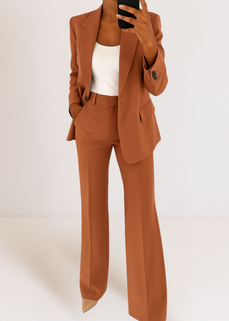 Women's Suit Tailored Two-Piece Pantsuit Set Blazer and Trousers 4