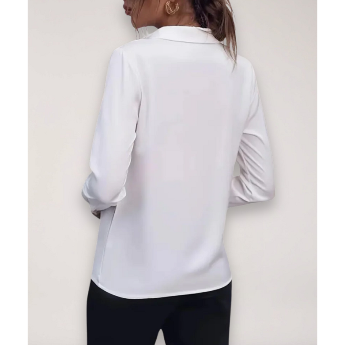 Women's Tailored Blouse Elegant Button-Up Shirt for Work Casual Chic 2