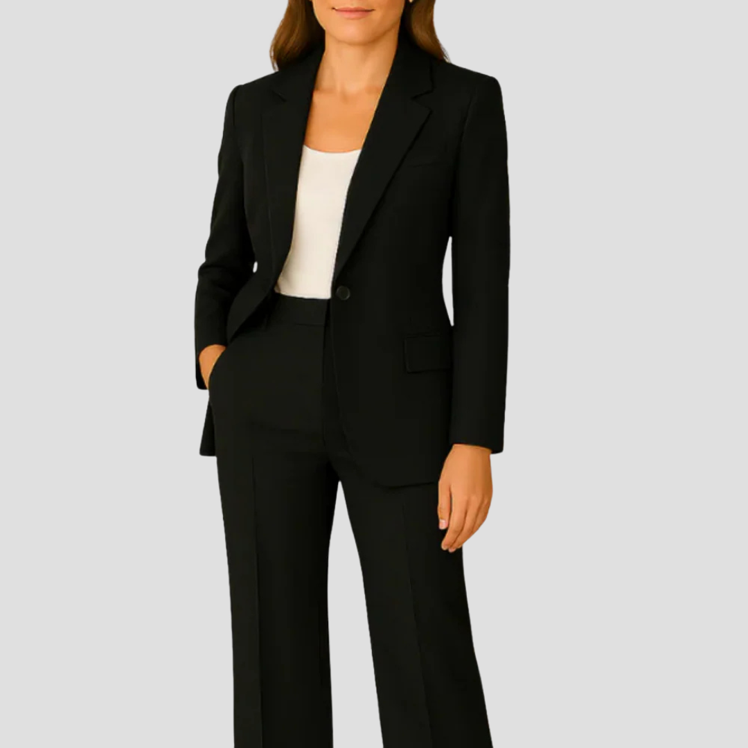 Women's Tailored Suit Set Long Blazer Elegant Professional Style 5