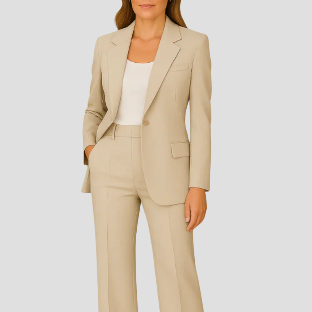 Women's Tailored Suit Set Long Blazer Elegant Professional Style 6