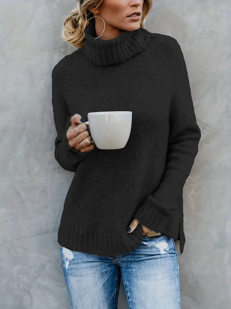 Women's Turtleneck Sweater Elegant Warm Cozy Classic Wool 7