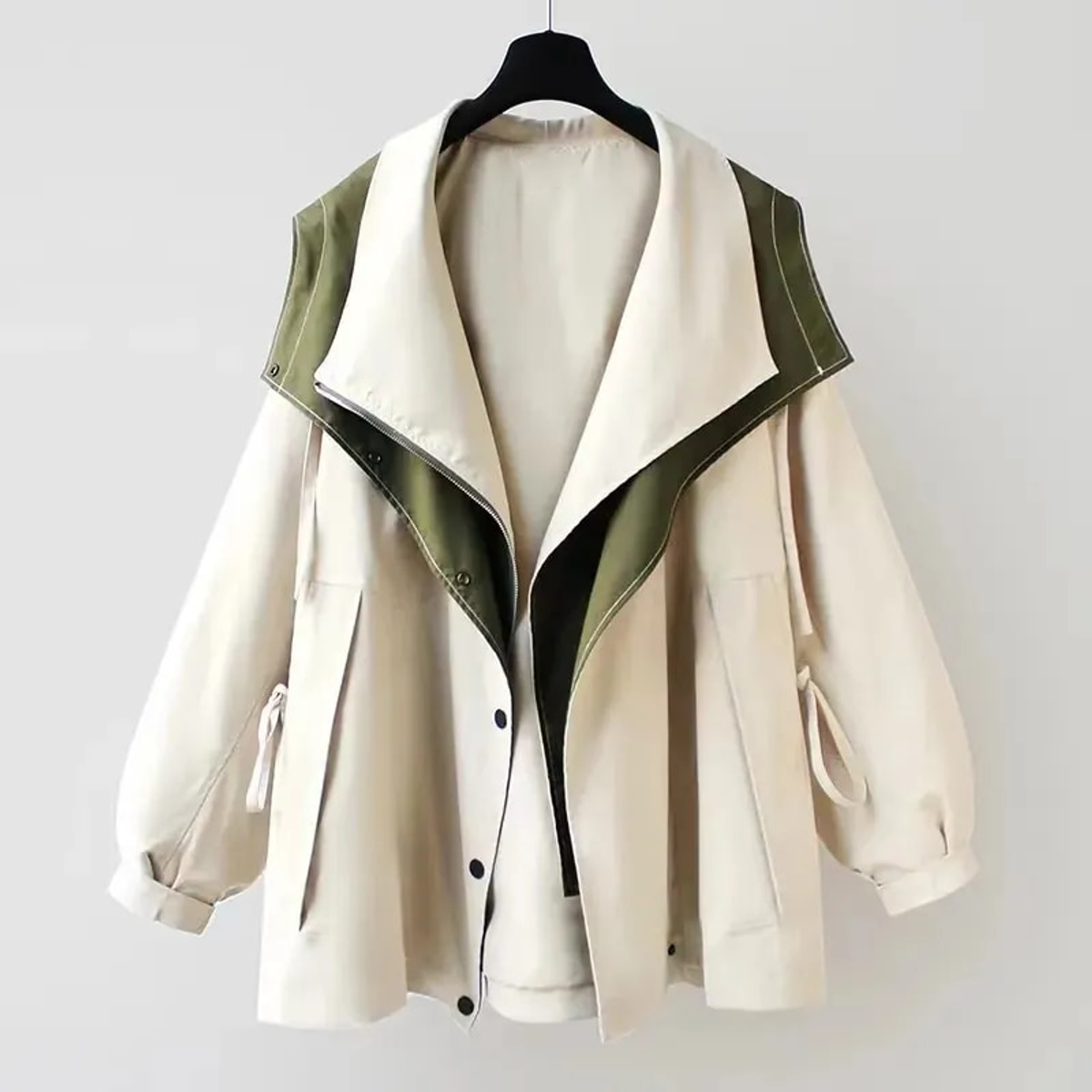Women's Waterproof Windbreaker Jacket Layered Hood Casual Fit 0