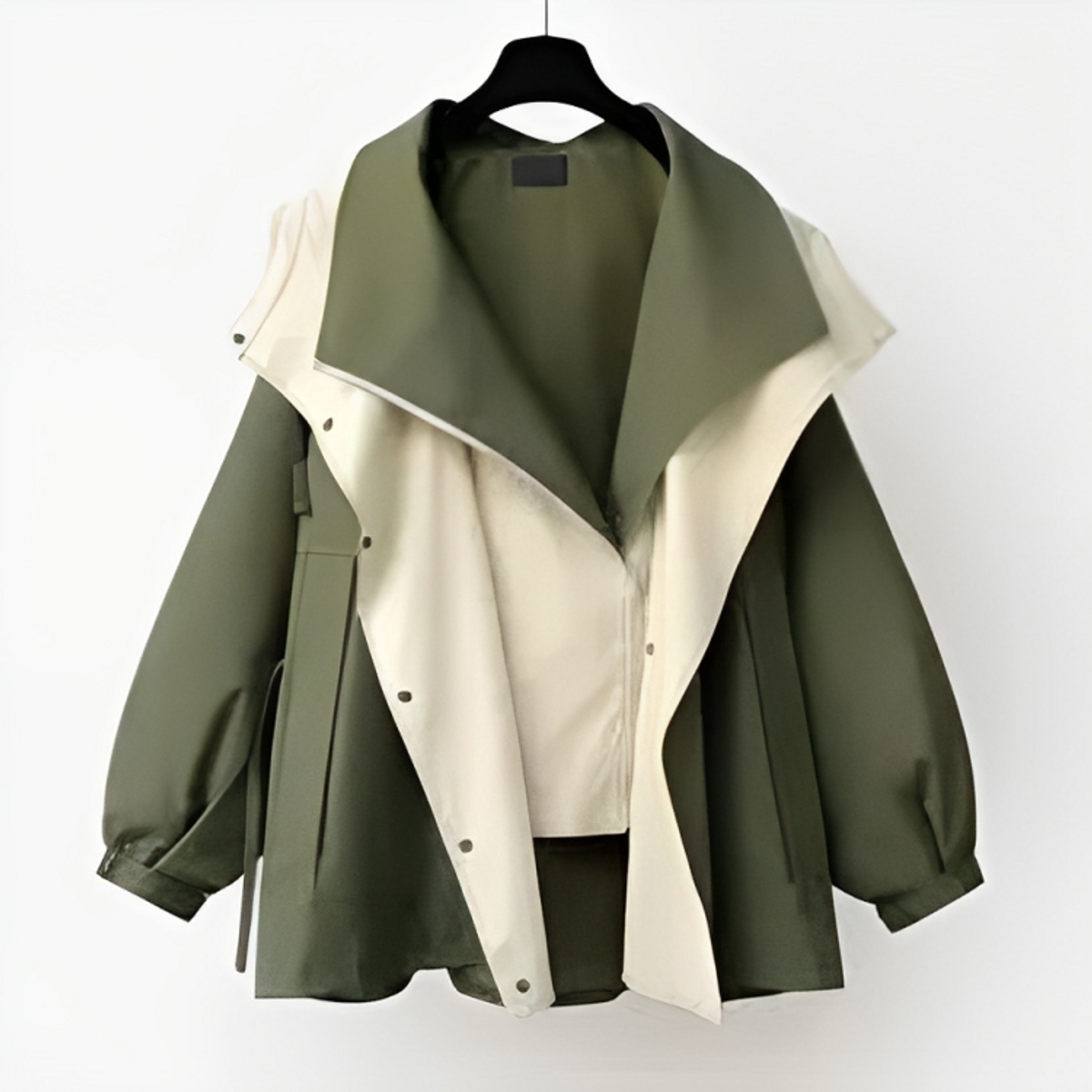 Women's Waterproof Windbreaker Jacket Layered Hood Casual Fit 4