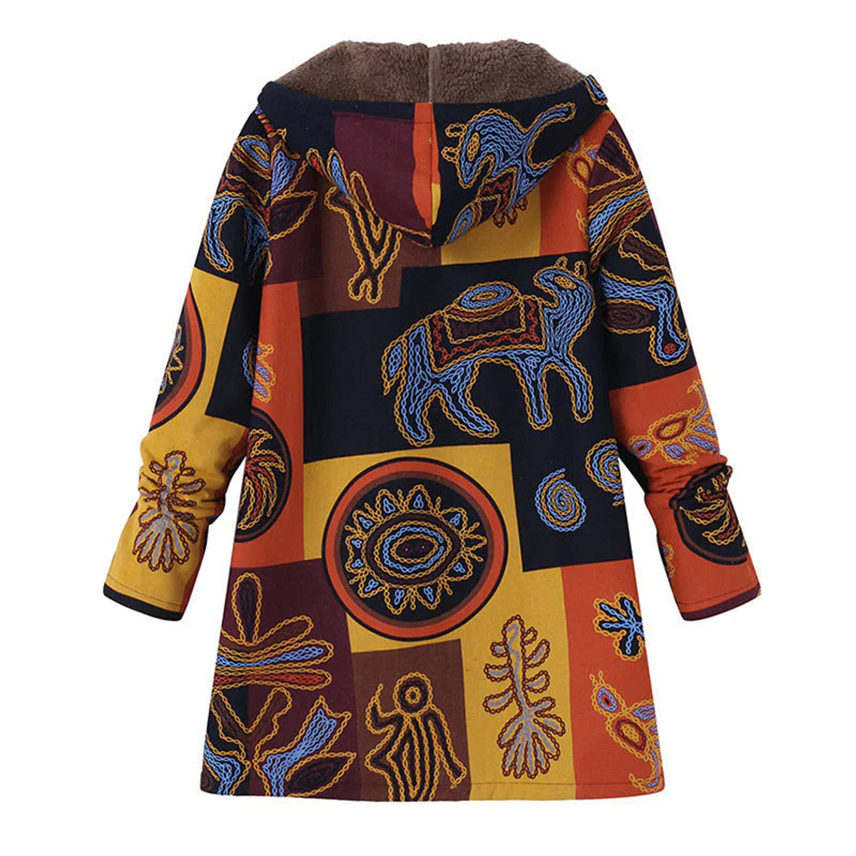 Women's Winter Floral Coat with Hood Elegant Design for Casual Chic 10