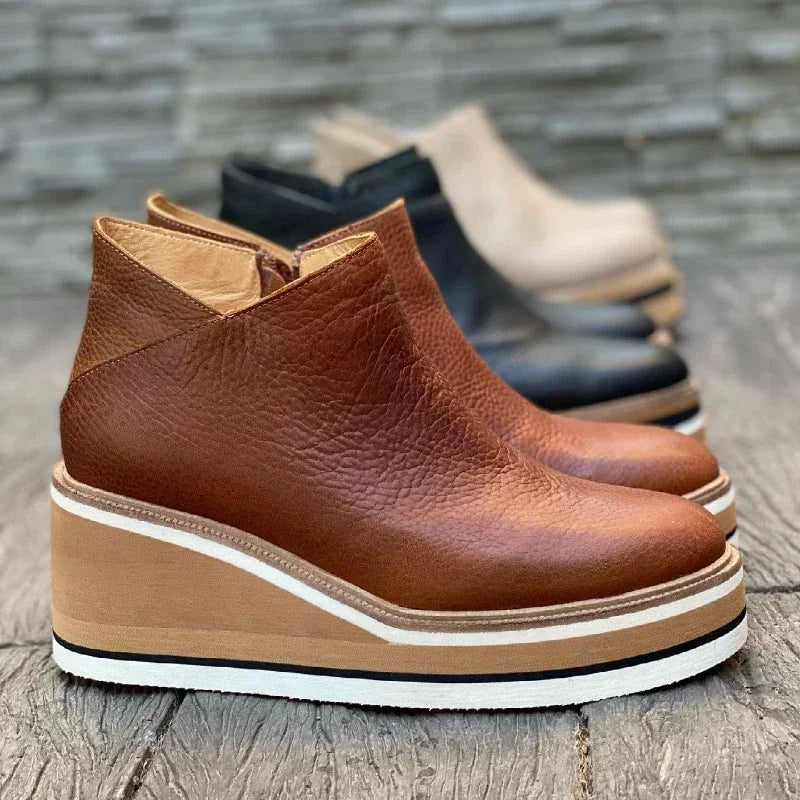 Women's Winter Platform Chelsea Boots Black Stylish Comfort 3