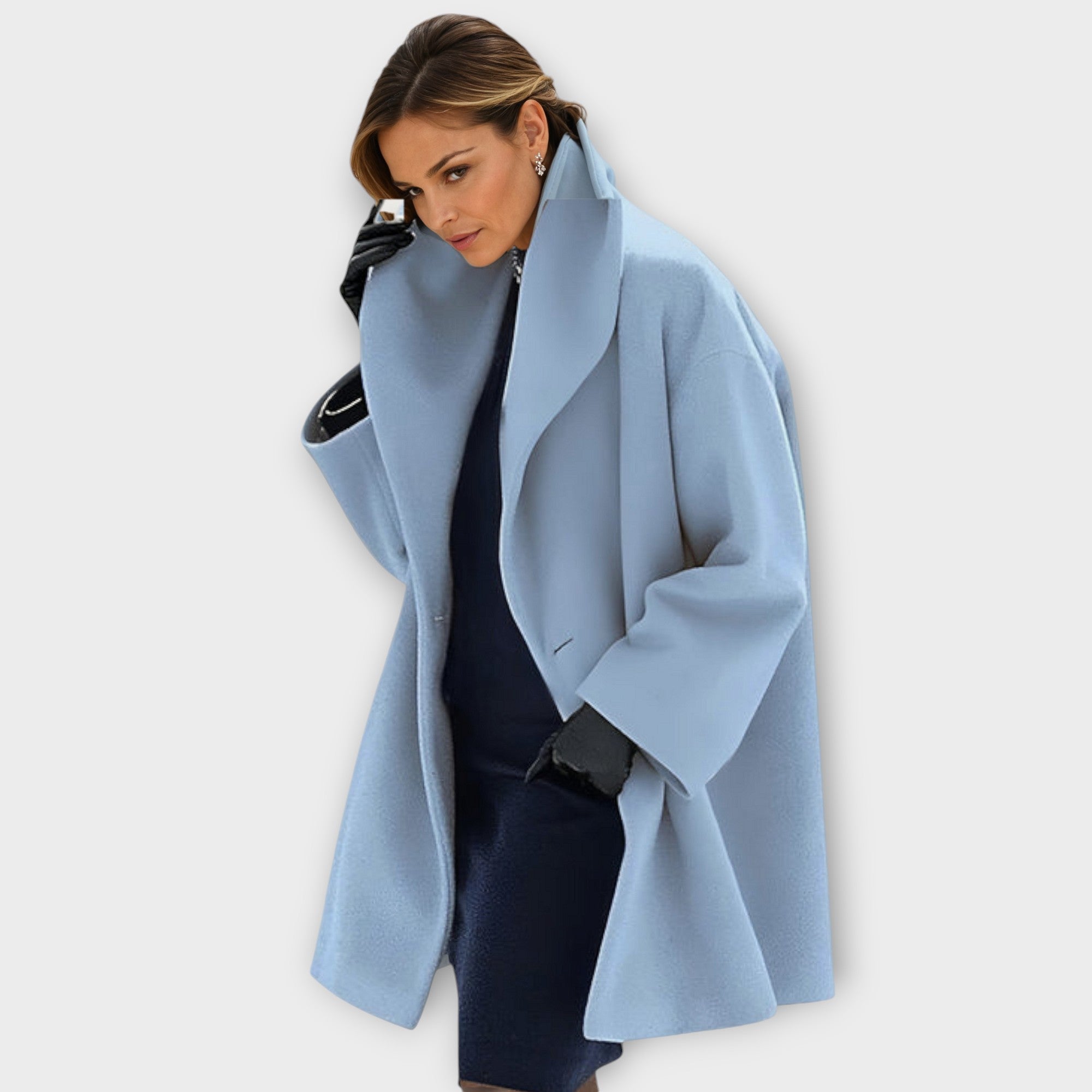 Wool Coat Women Elegant Long Design Windproof Warmth Casual 5