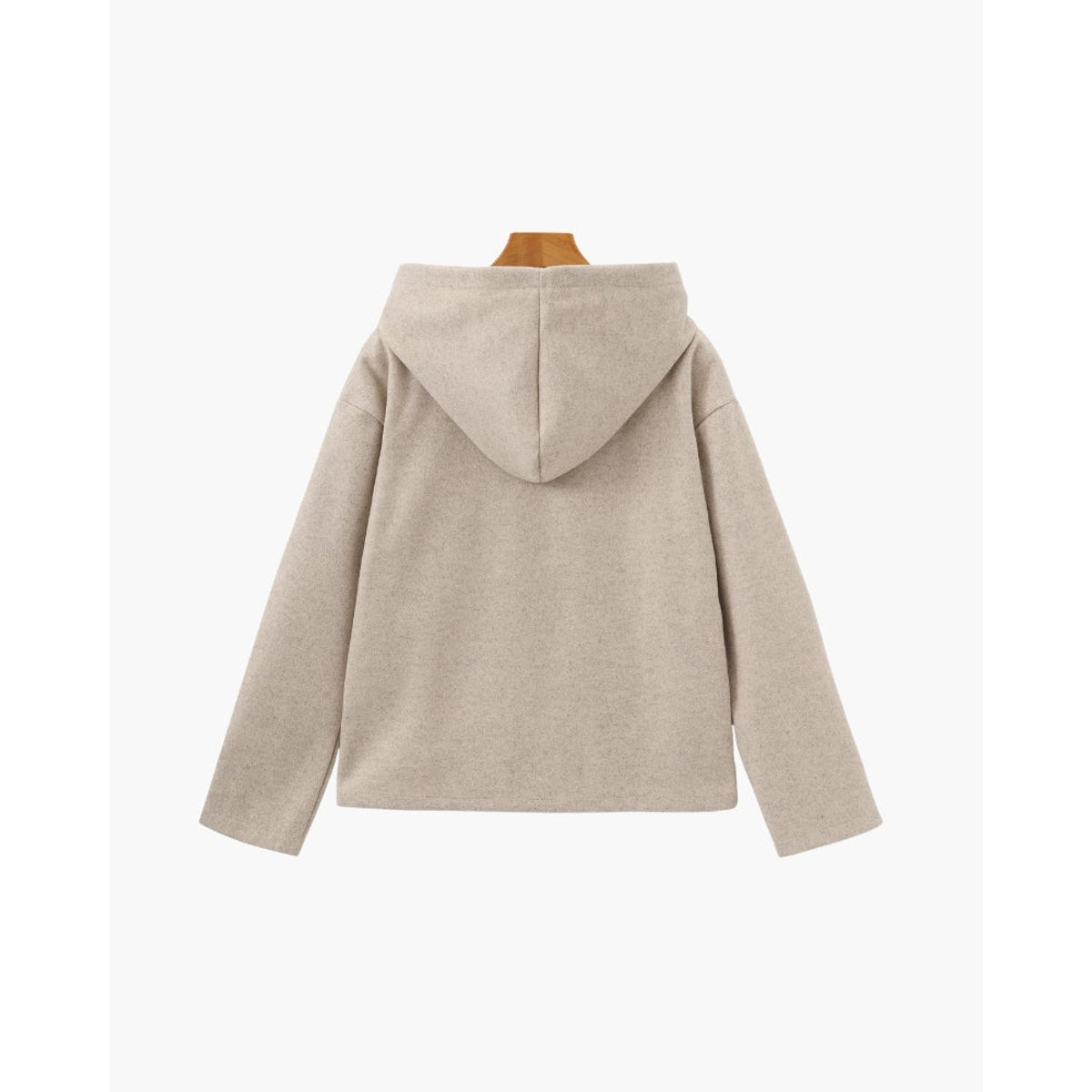 Wool Zip Coat Women Relaxed Fit Versatile Hooded Winter Jacket 3