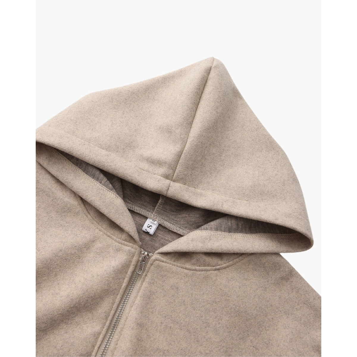 Wool Zip Coat Women Relaxed Fit Versatile Hooded Winter Jacket 7