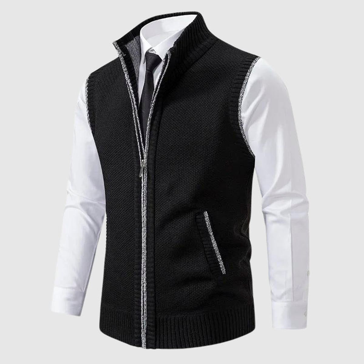 Zip-Up Sweater Vest Women Wool Blend Casual Layering Modern Style 0