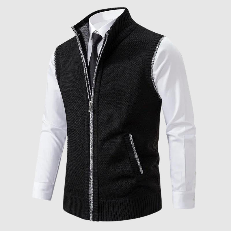Zip-Up Sweater Vest Women Wool Blend Casual Layering Modern Style 0