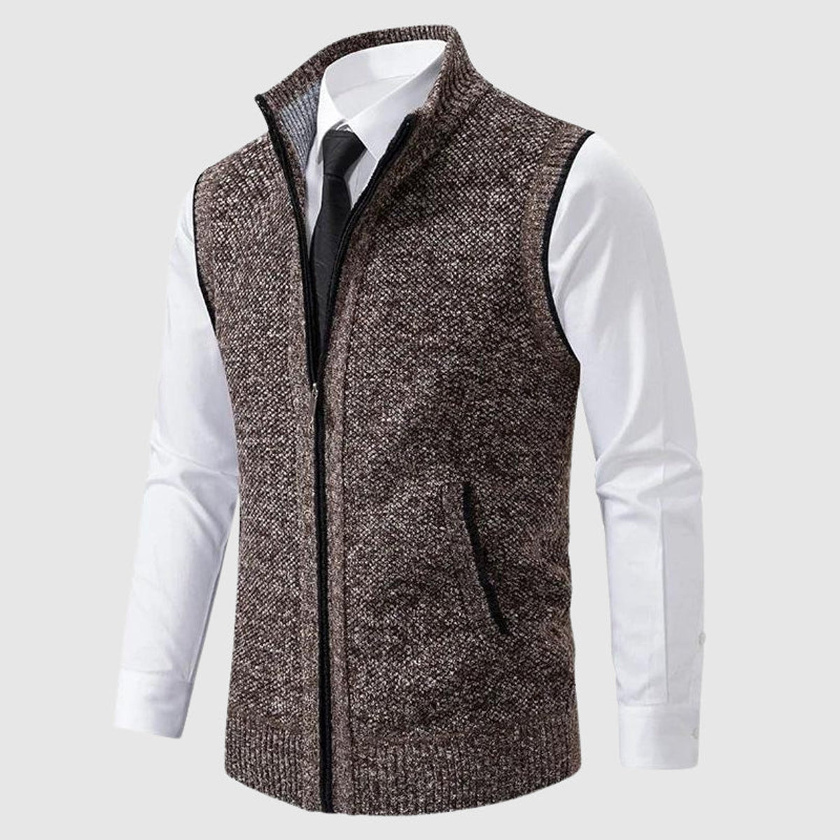 Zip-Up Sweater Vest Women Wool Blend Casual Layering Modern Style 1