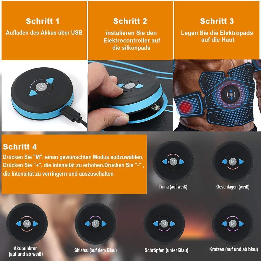 Bauchmuskelstimulator Trainer EMS Bauch Fitnessgerät Trainingsausrüstung Muskeln Elektrostimulator Toner Übung Zuhause Fitnessstudio