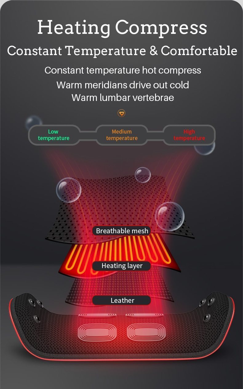 Elektrischer Rückenmassagegerät Lendenwirbel Rückenschmerzlinderung
