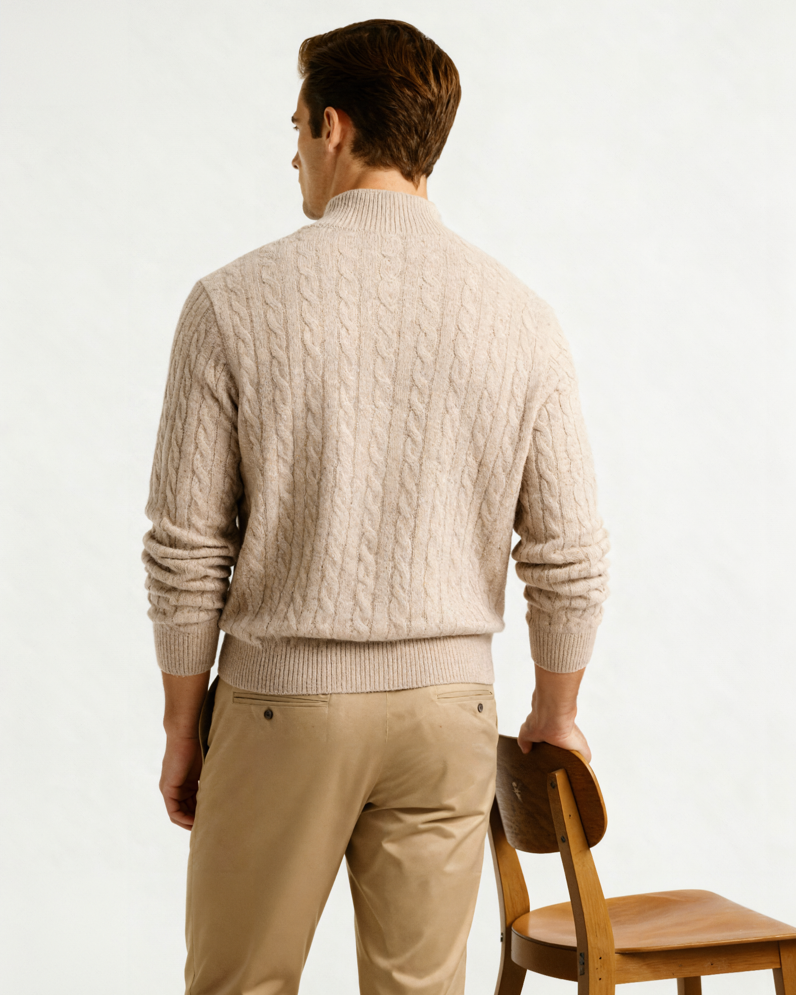 100% Cashmere Half Zip Cardigan Sweater for Men - Timeless Elegance 3