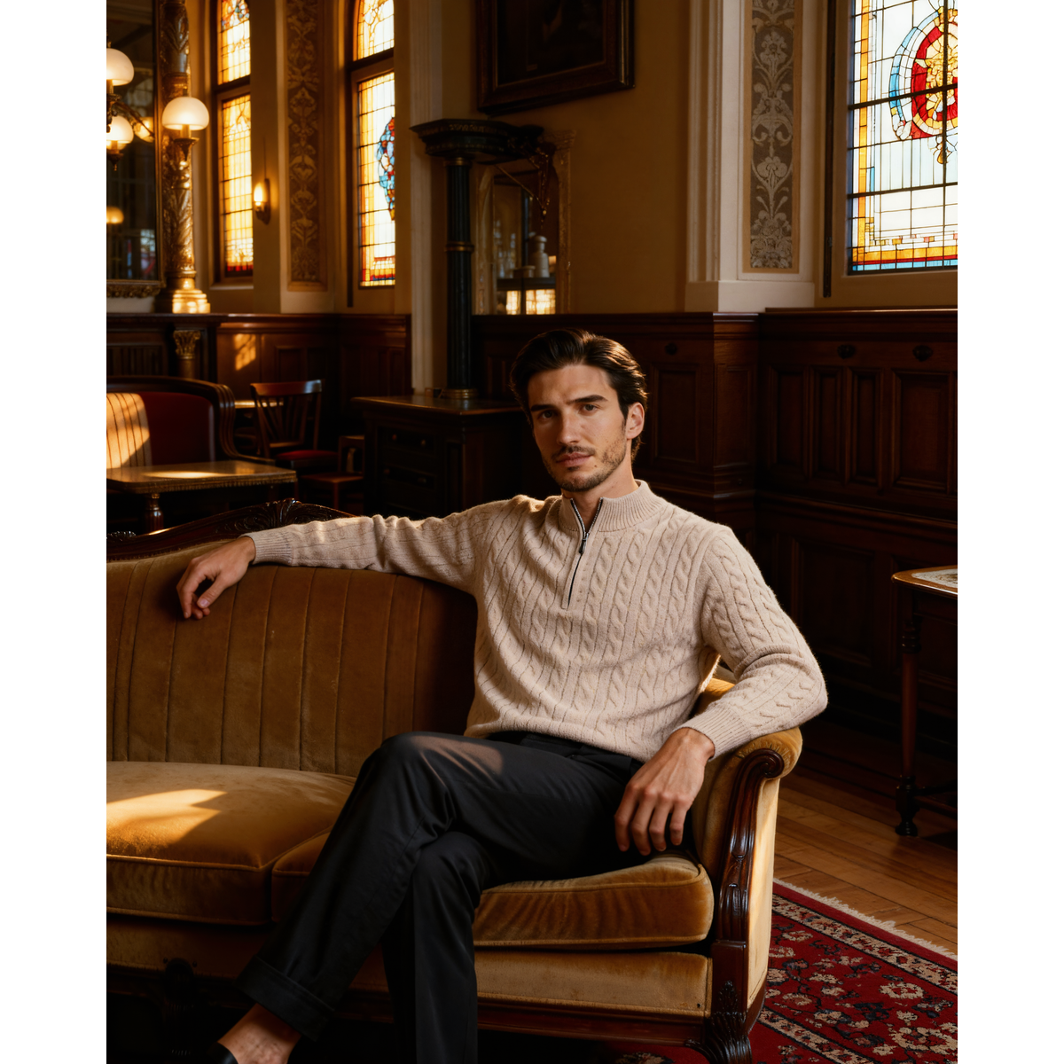 100% Cashmere Half Zip Cardigan Sweater for Men - Timeless Elegance 5