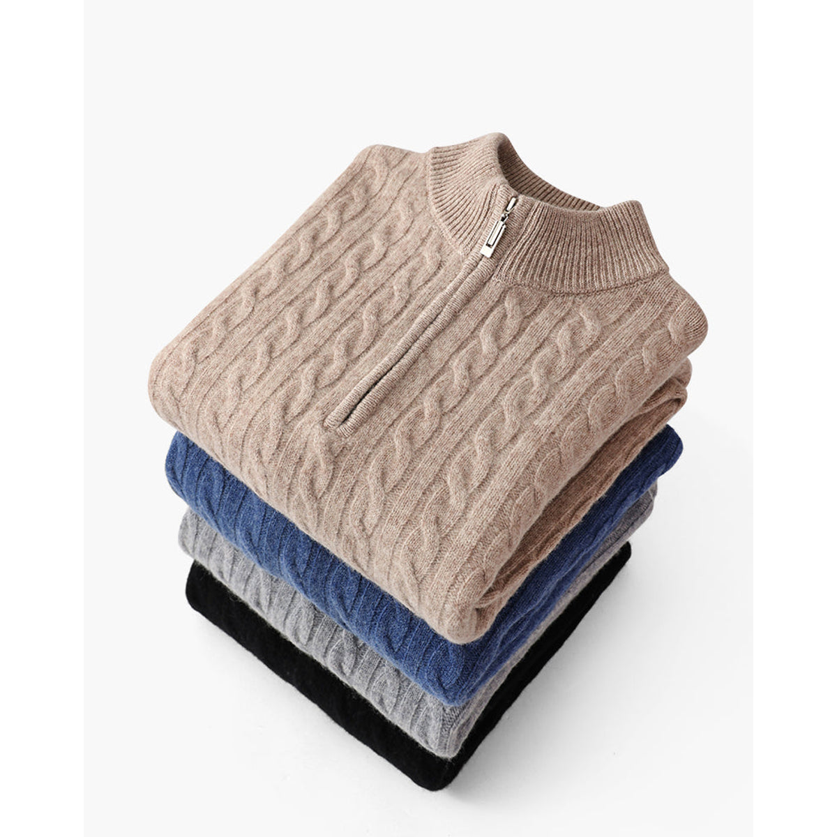 100% Cashmere Half Zip Cardigan Sweater for Men - Timeless Elegance 6
