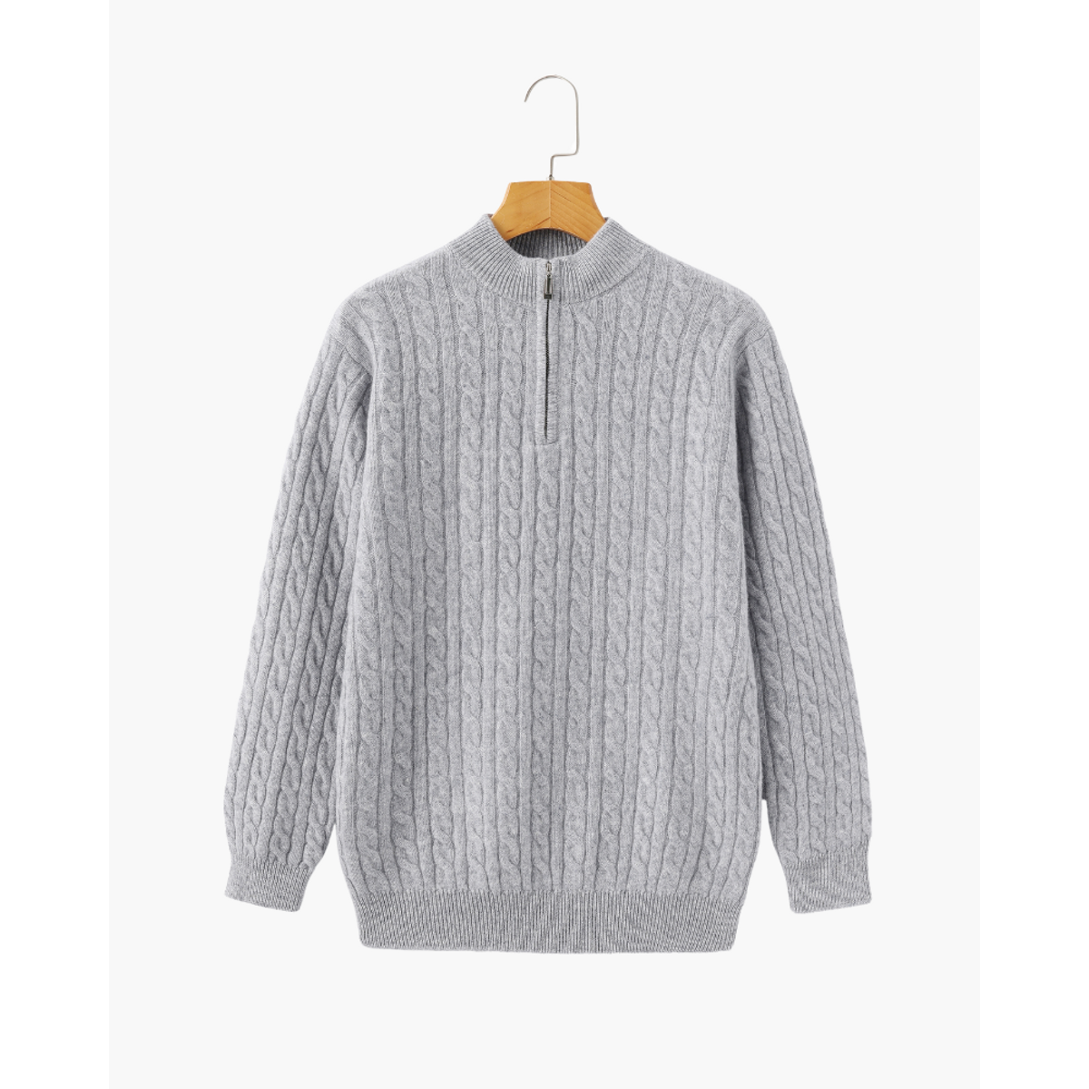 100% Cashmere Half Zip Cardigan Sweater for Men - Timeless Elegance 7