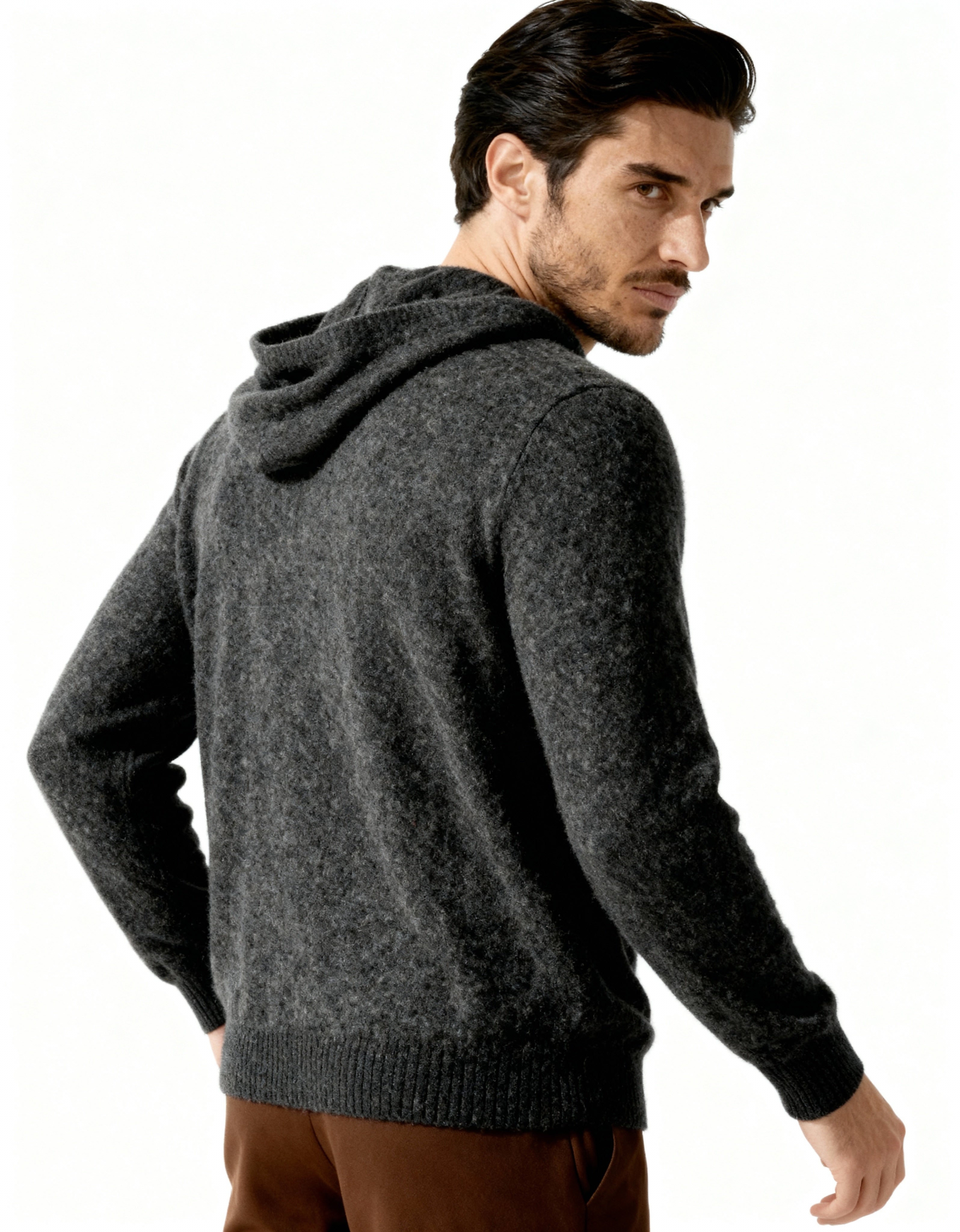 100% Cashmere Hoodie Lightweight Breathable Relaxed Fit Casual 2