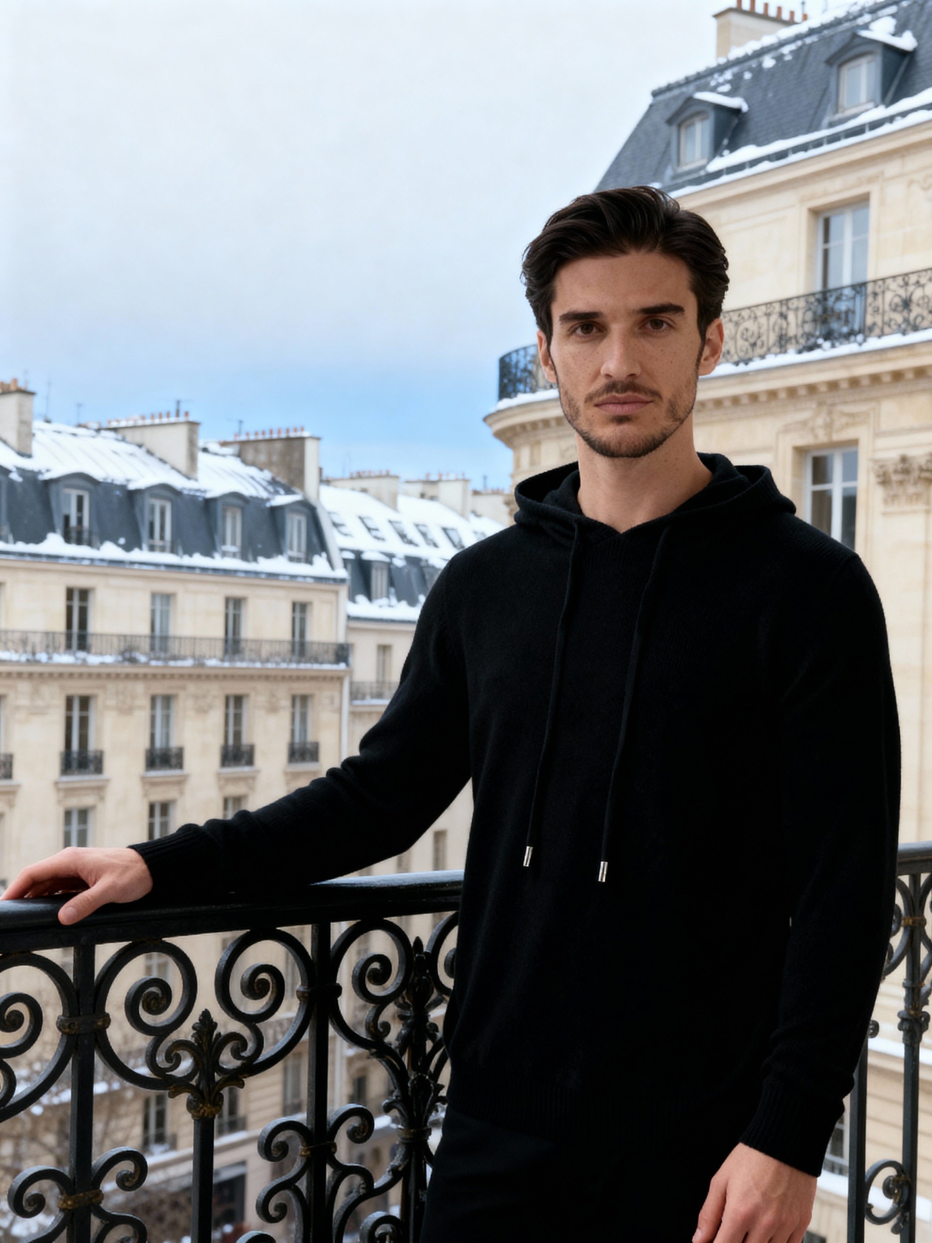 100% Cashmere Hoodie Lightweight Breathable Relaxed Fit Casual 4