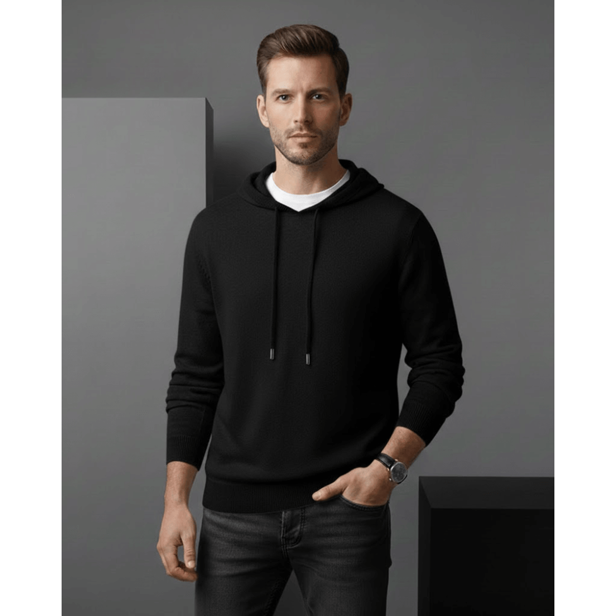 Cashmere Hoodie Lightweight Breathable Relaxed Fit Casual