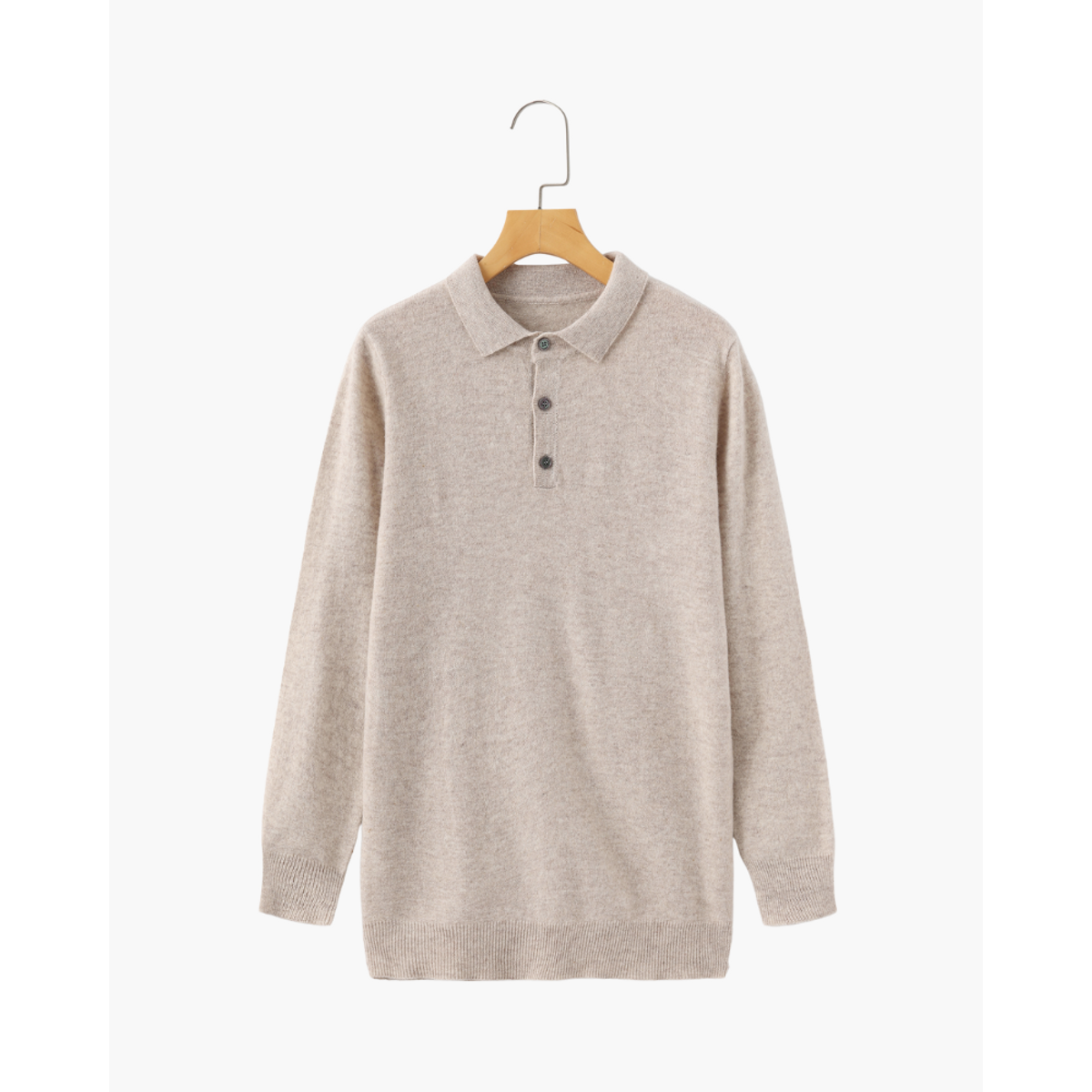 100% Cashmere Polo Shirt Men Classic Style Timeless Comfort 0